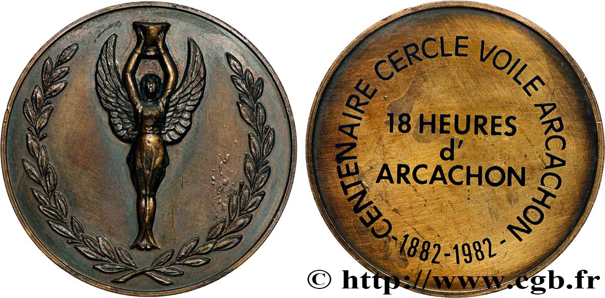 V REPUBLIC Médaille, Centenaire du cercle de voile d’Arcachon XF