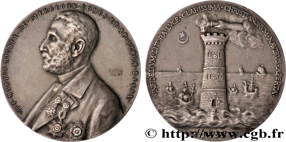 SECOND EMPIRE Médaille, Marius Michel, comte Michel de Pierredon, dit Michel Pacha TTB+