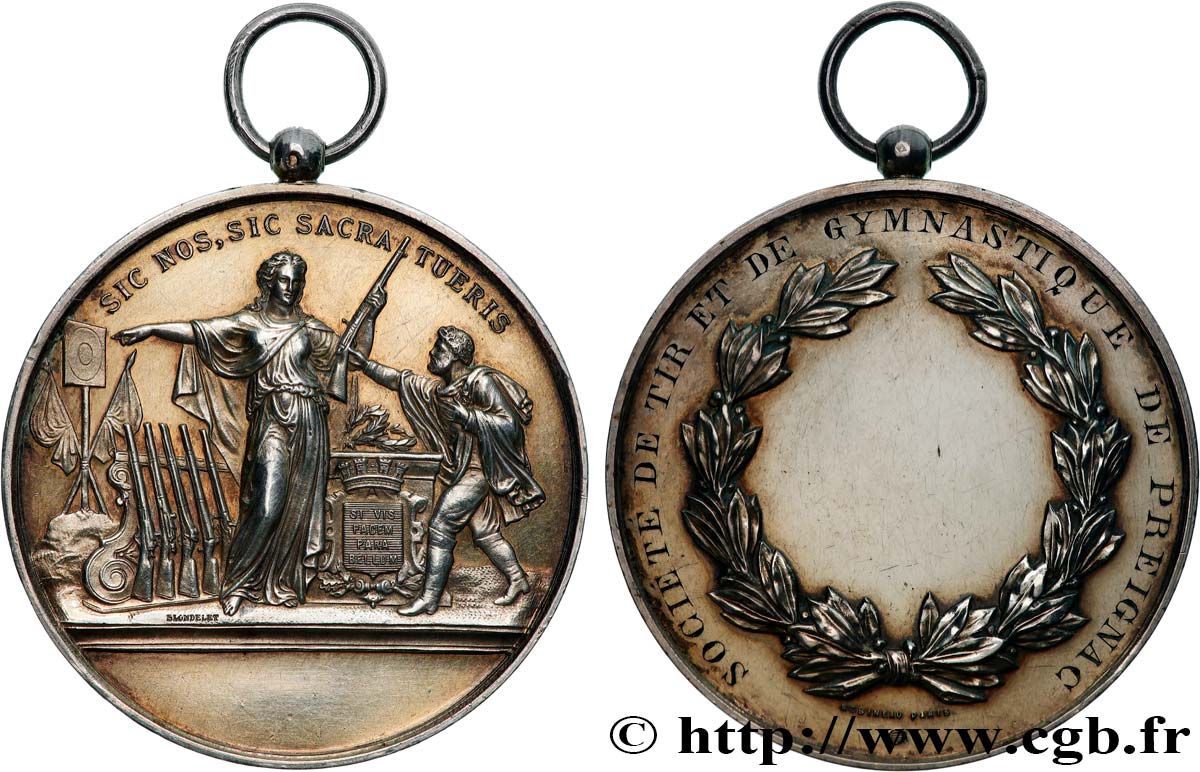 TIR ET ARQUEBUSE Médaille, Société de tir et de gymnastique TTB