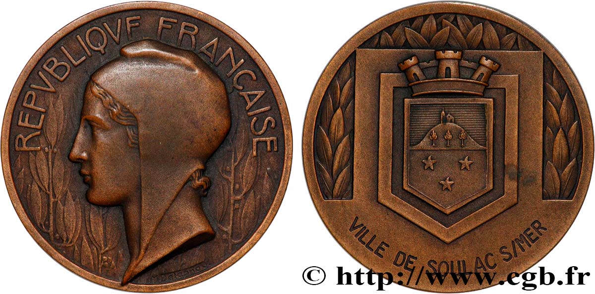 TROISIÈME RÉPUBLIQUE Médaille, Soulac-sur-mer, n°3 TTB