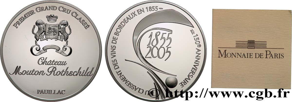 V REPUBLIC Médaille, 150e anniversaire du classement des vins de Bordeaux Proof set