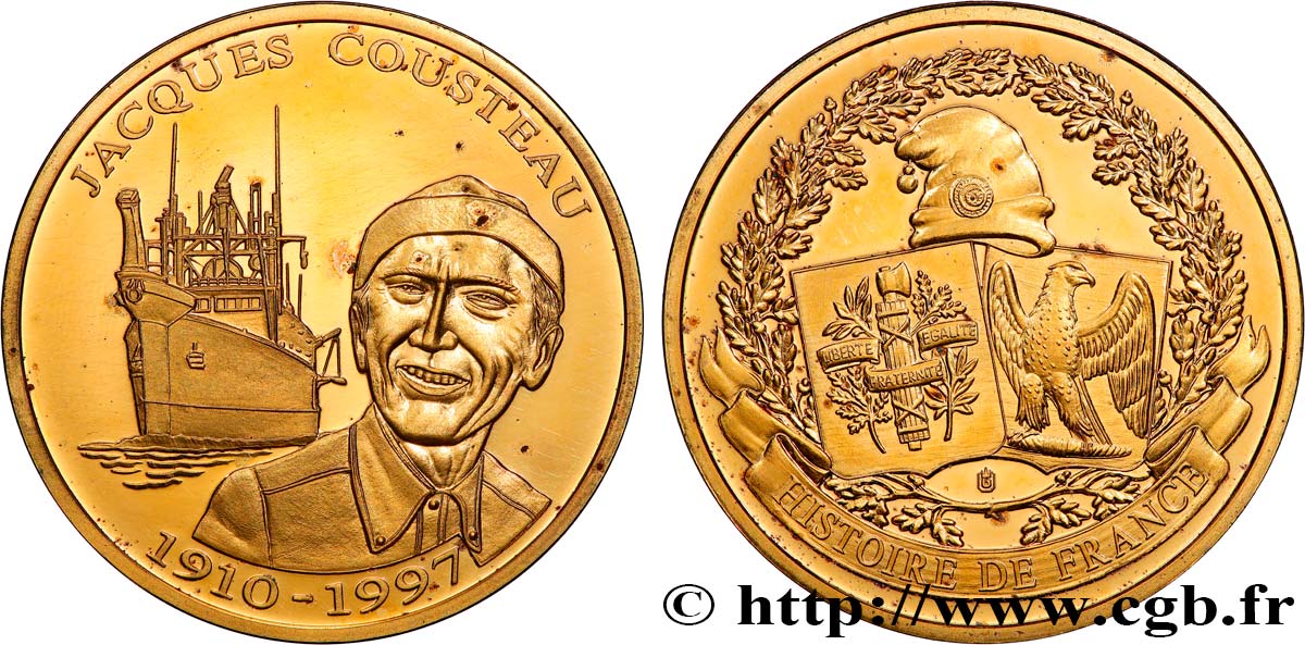HISTOIRE DE FRANCE Médaille, Jacques-Yves Cousteau Prueba