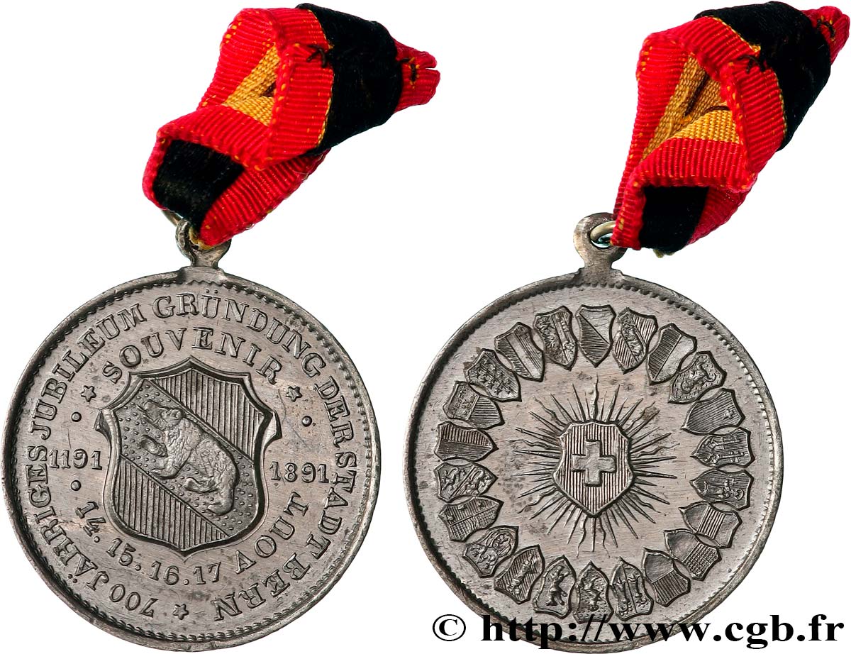 SUIZA - CANTÓN DE BERNA Médaille, Souvenir, 700e anniversaire de Bern MBC+
