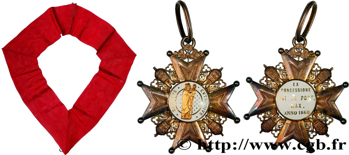 ITALY - PAPAL STATES - PIUS IX (Giovanni Maria Mastai Ferretti) Médaille, Saint Eutrope, Commandeur AU