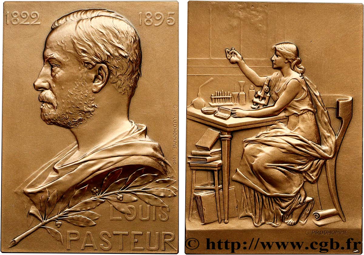 TROISIÈME RÉPUBLIQUE Plaquette, Louis Pasteur, refrappe SPL