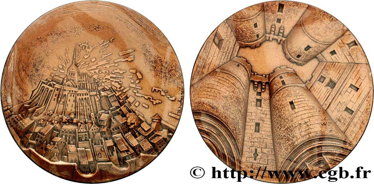 CINQUIÈME RÉPUBLIQUE Médaille, Mont Saint Michel, refrappe FDC
