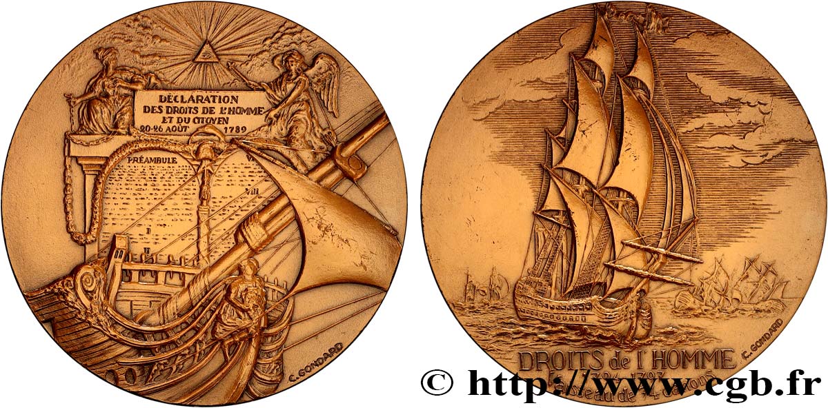 SEA AND NAVY : SHIPS AND BOATS Médaille, Le Droits de l Homme  VZ