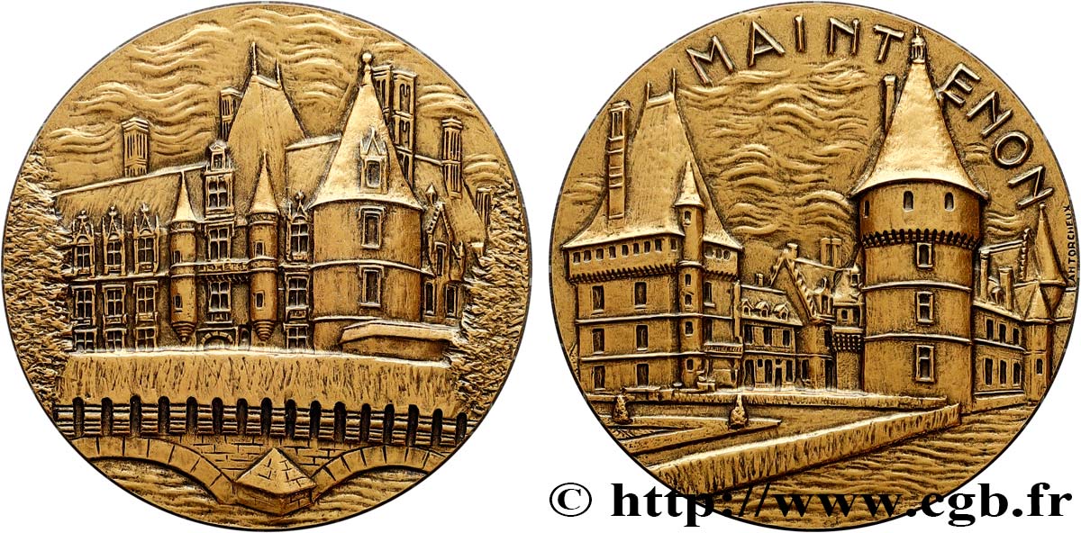 QUINTA REPUBLICA FRANCESA Médaille, Château de Maintenon, refrappe EBC