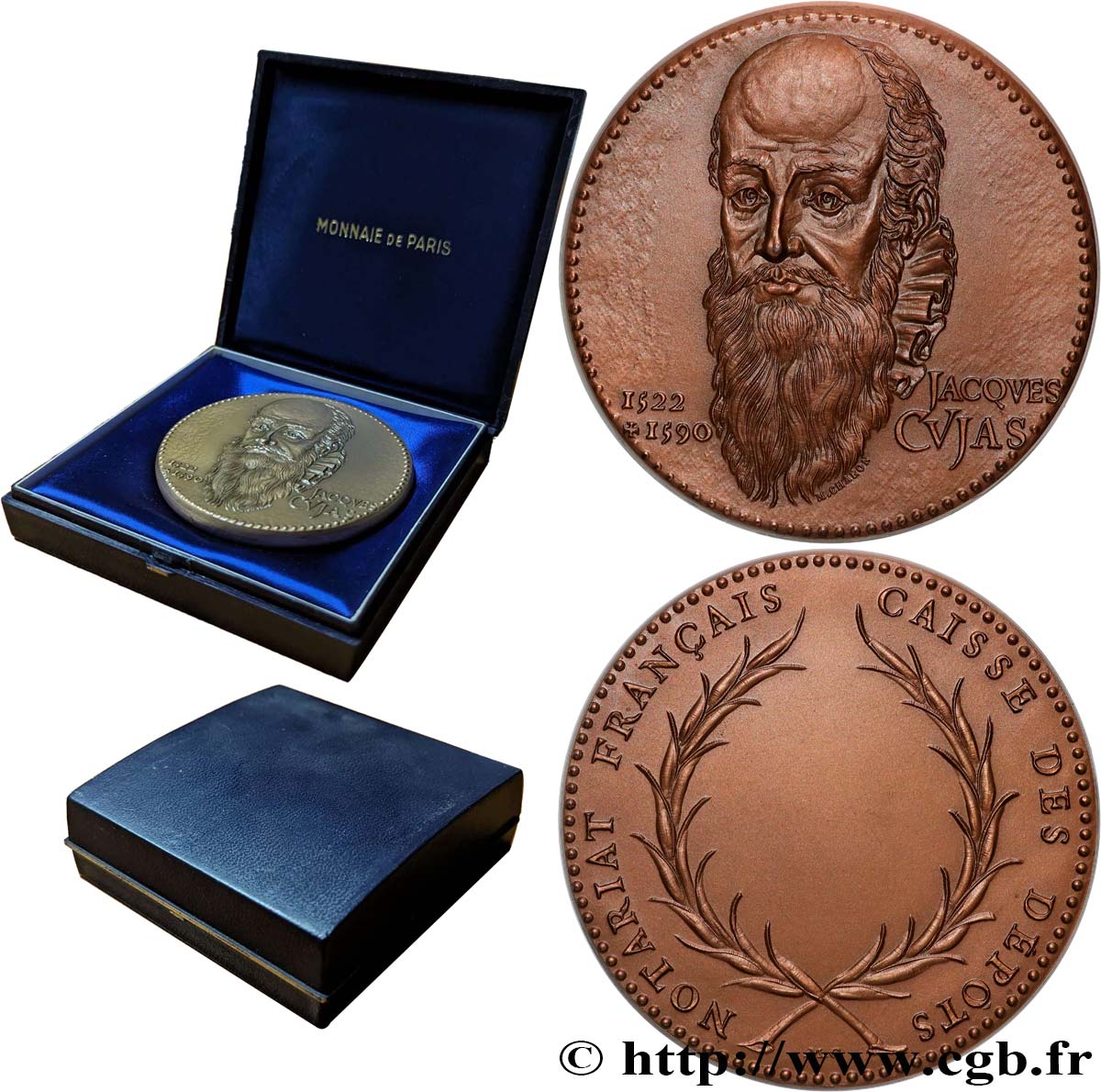 NOTAIRES DU XIXe SIECLE Médaille, Jacques Cujas, Notariat français, caisse des dépôts VZ