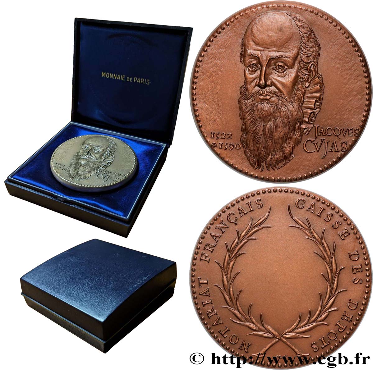 NOTAIRES DU XIXe SIECLE Médaille, Jacques Cujas, Notariat français, caisse des dépôts VZ