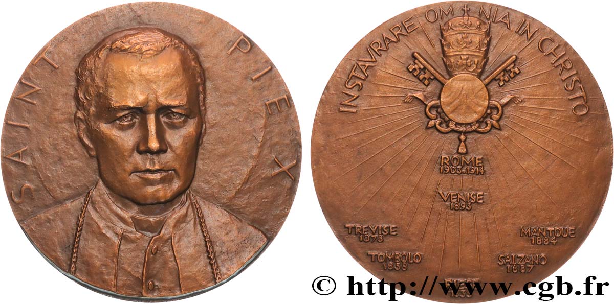 VATICAN - PIE X (Giuseppe Melchiorre Sarto) Médaille, Saint Pie X, Instaurare omnia in Christo AU