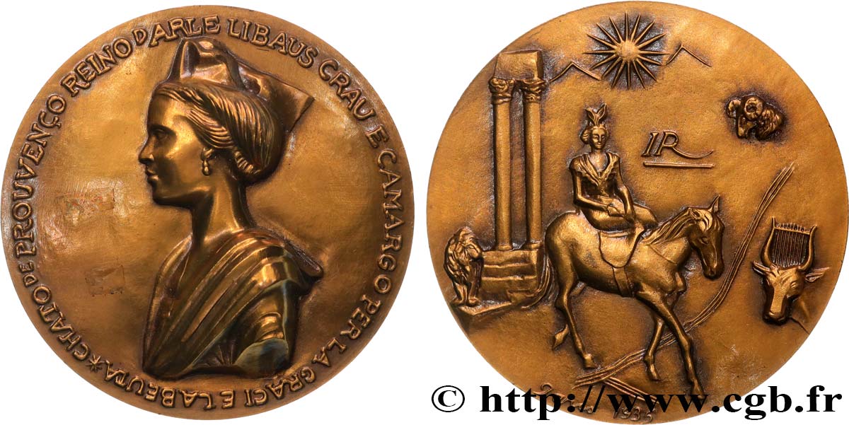 CINQUIÈME RÉPUBLIQUE Médaille, L’Arlésienne, Reine de Provence TTB+