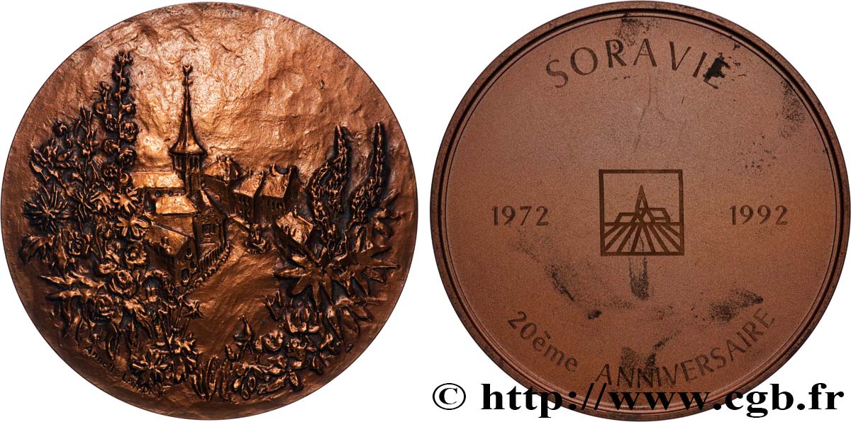 QUINTA REPUBBLICA FRANCESE Médaille, 20e anniversaire, SORAVIE SPL