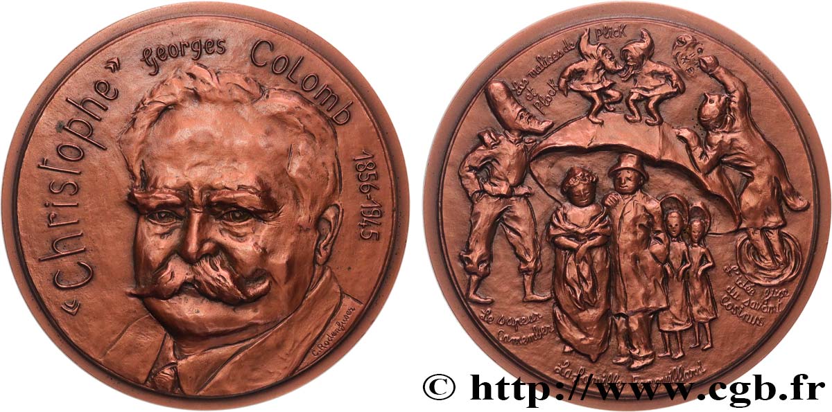 LITTÉRATURE : ÉCRIVAINS/ÉCRIVAINES - POÈTES Médaille, Georges Colomb, dit Christophe, n°2 SUP