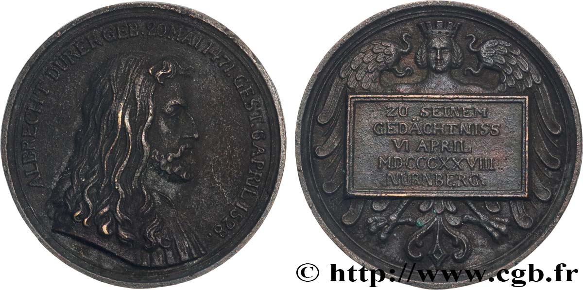 ARTISTES : GRAVEURS, PEINTRES, SCULPTEURS Médaille, Albrecht Dürer, 300e anniversaire de décès SS