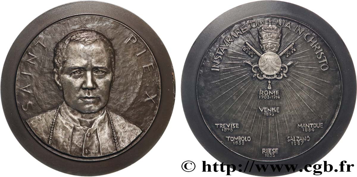 VATICAN - PIUS X (Giuseppe Melchiorre Sarto) Médaille, Saint Pie X, Instaurare omnia in Christo, Exemplaire Éditeur AU