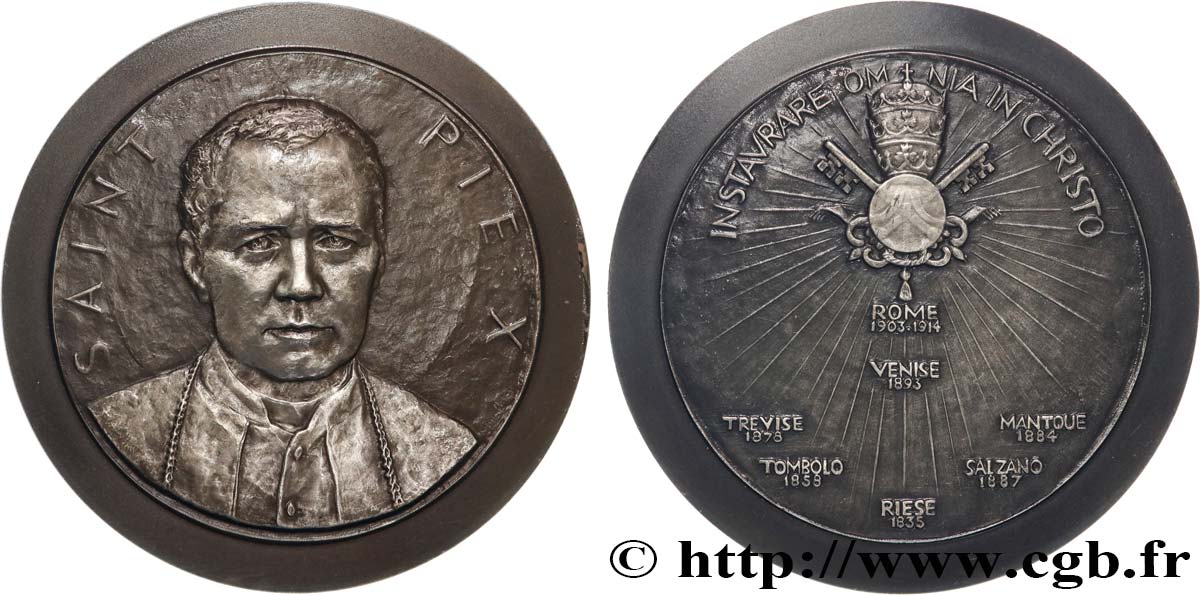 VATICAN - PIE X (Giuseppe Melchiorre Sarto) Médaille, Saint Pie X, Instaurare omnia in Christo, Exemplaire Éditeur AU