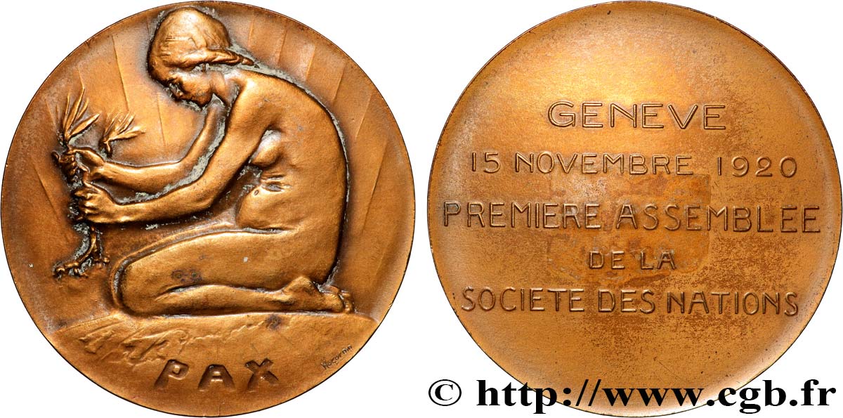 SUISSE Médaille, Première assemblée de la Société des Nations SS