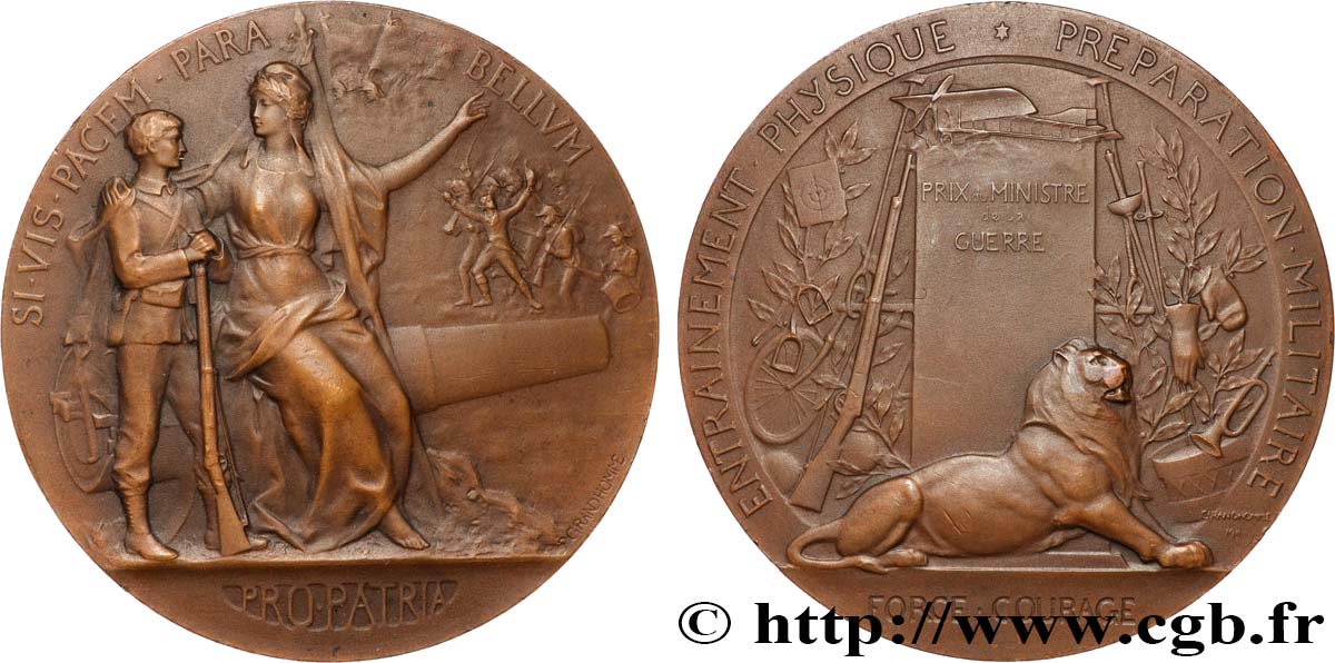 TROISIÈME RÉPUBLIQUE Médaille PRO PATRIA - Préparation militaire TTB+