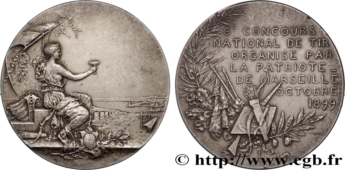 DRITTE FRANZOSISCHE REPUBLIK Médaille, 6e Concours national de tir, par la Patriote de Marseille SS