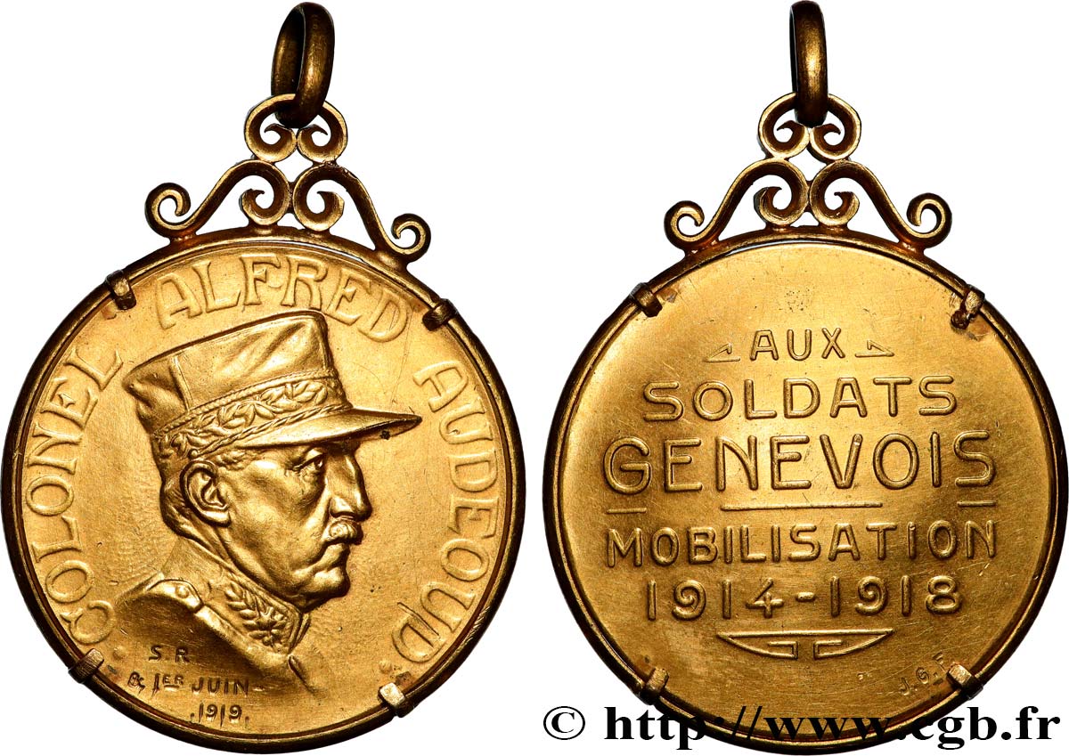 SUISSE Médaille, Aux soldats genevois, mobilisation TTB+