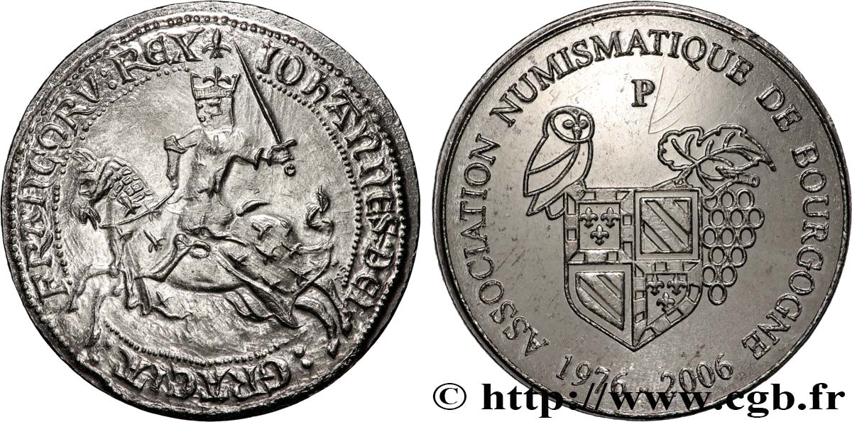 FUNFTE FRANZOSISCHE REPUBLIK Médaille, Franc à cheval, Association numismatique de Bourgogne VZ