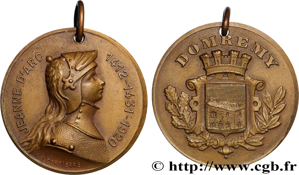 III REPUBLIC Médaille de la ville de Domremy - Jeanne d’Arc XF