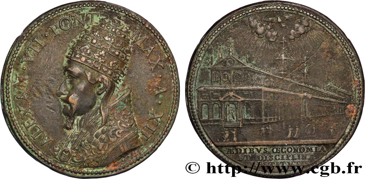 ITALIEN - KIRCHENSTAAT - ALEXANDER VII.(Fabio Chigi) Médaille, Nouvelle aile de l’hôpital Santo Spirito de Sassia fSS