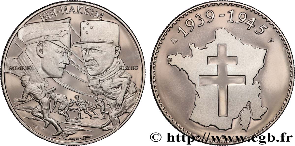 QUINTA REPUBLICA FRANCESA Médaille commémorative, Bir-Hakeim SC