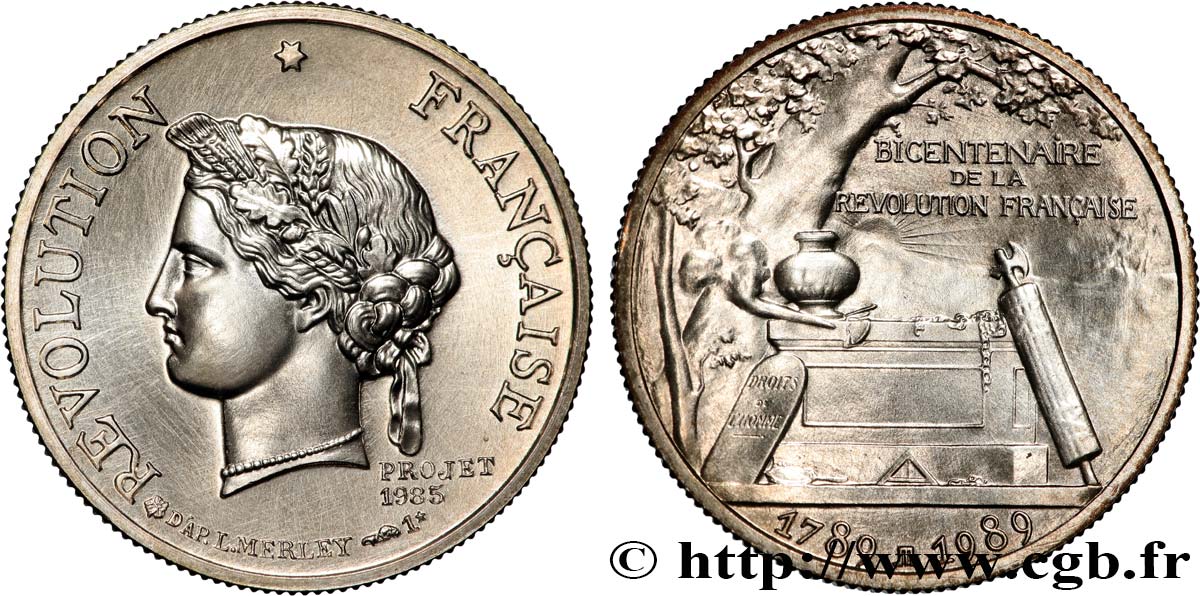 FUNFTE FRANZOSISCHE REPUBLIK Médaille, Bicentenaire de la Révolution Française VZ