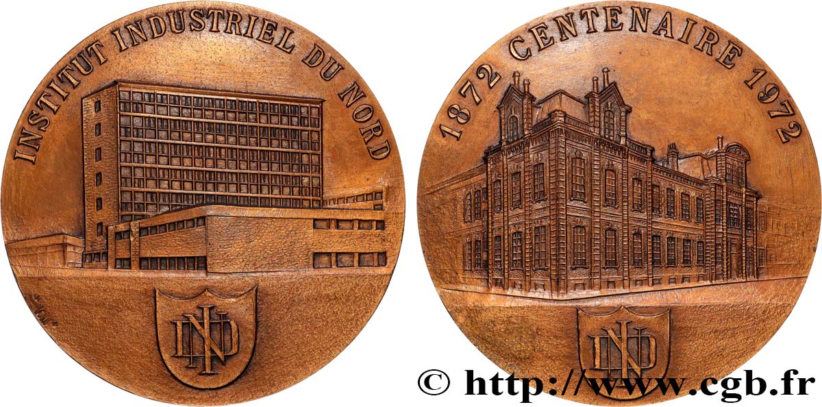 QUINTA REPUBLICA FRANCESA Médaille, Centenaire de l’Institut industriel du Nord EBC