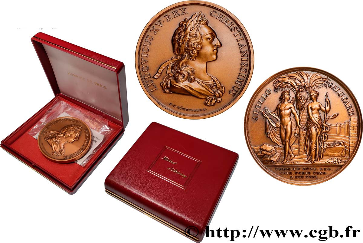 LOUIS XV THE BELOVED Médaille, Prix de l’Académie de chirurgie de Paris, refrappe AU