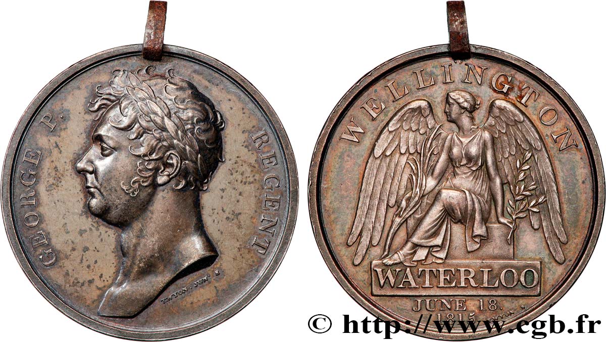 ANGLETERRE - GEORGES III Médaille, Waterloo AU