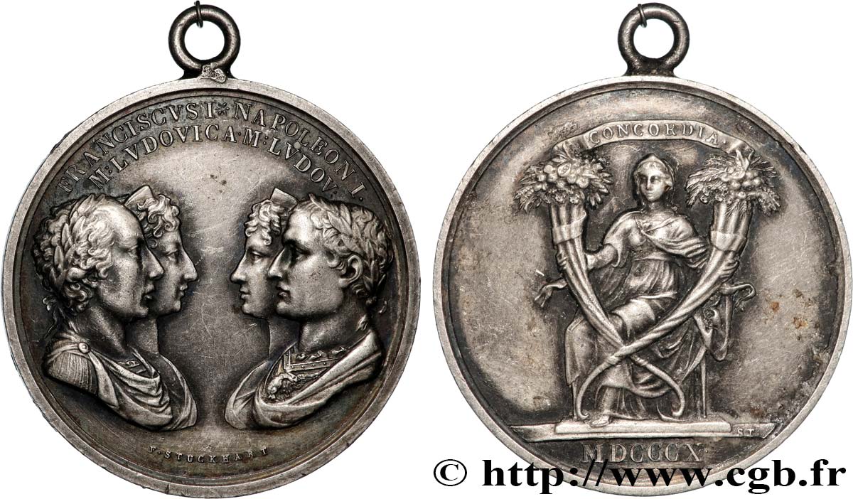 PREMIER EMPIRE / FIRST FRENCH EMPIRE Médaille, Mariage de Napoléon Ier et de Marie Louise d Autriche à Vienne, refrappe XF