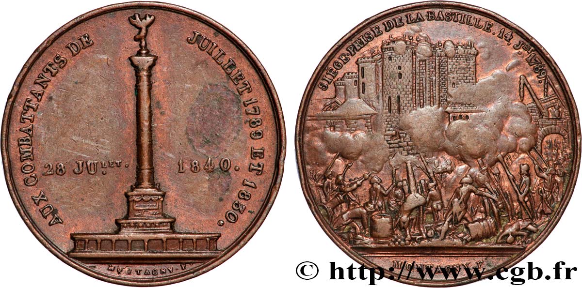 LOUIS-PHILIPPE Ier Médaille, Aux combattants de juillet TTB