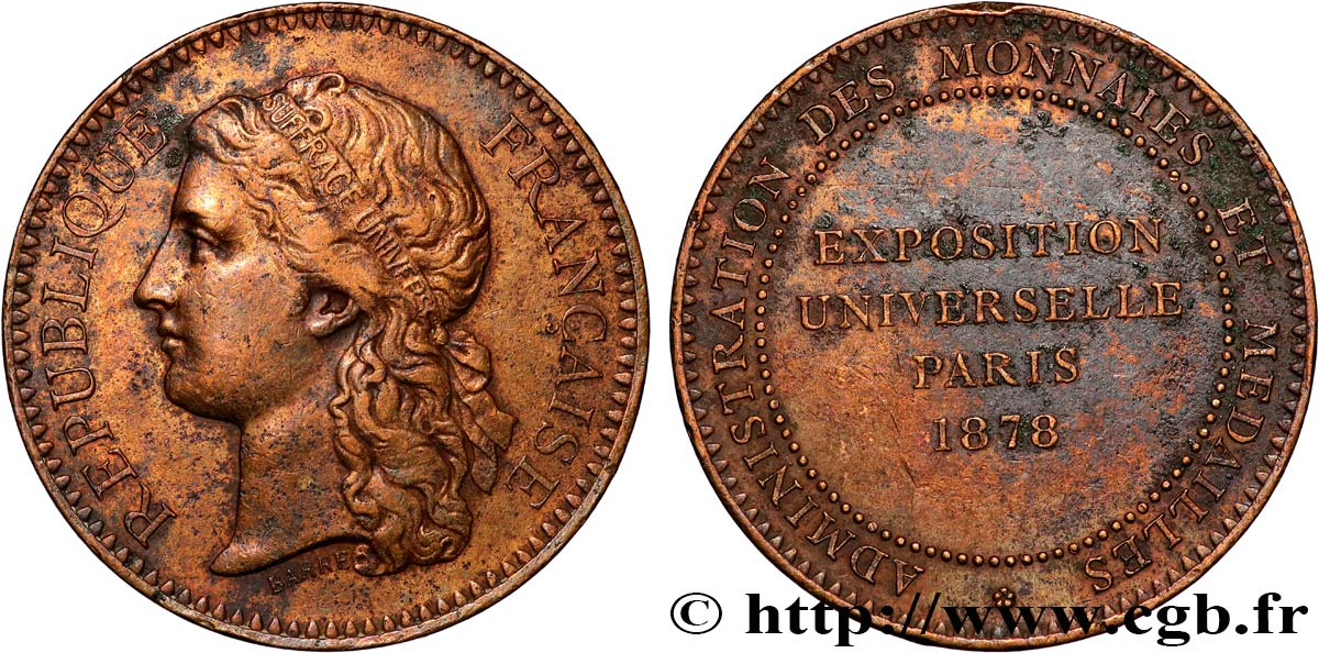 TERCERA REPUBLICA FRANCESA Paris 1878 - Centenaire de 1789 BC+