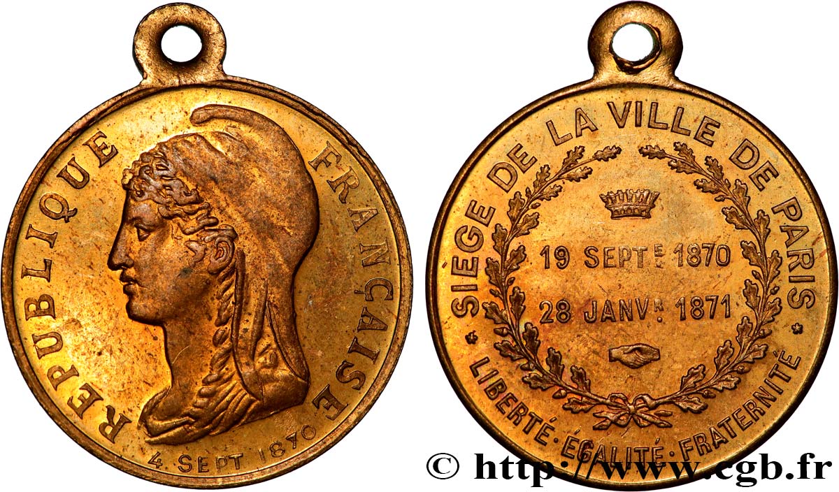 TROISIÈME RÉPUBLIQUE Médaillette, Siège de la ville de Paris TTB+