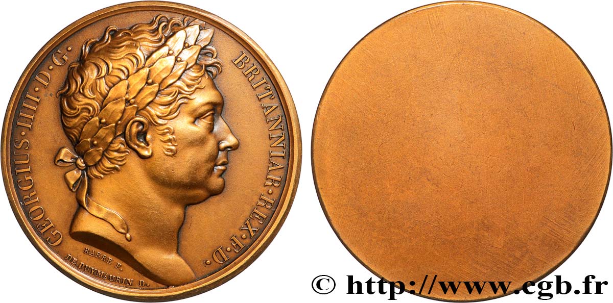 GRAN BRETAÑA - JORGE IV Médaille, Georges IV, tirage uniface EBC