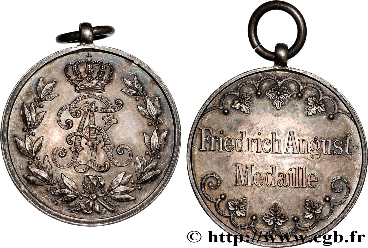 ALLEMAGNE - ROYAUME DE SAXE - FRÉDÉRIC-AUGUSTE III Médaille, Friedrich August MBC+