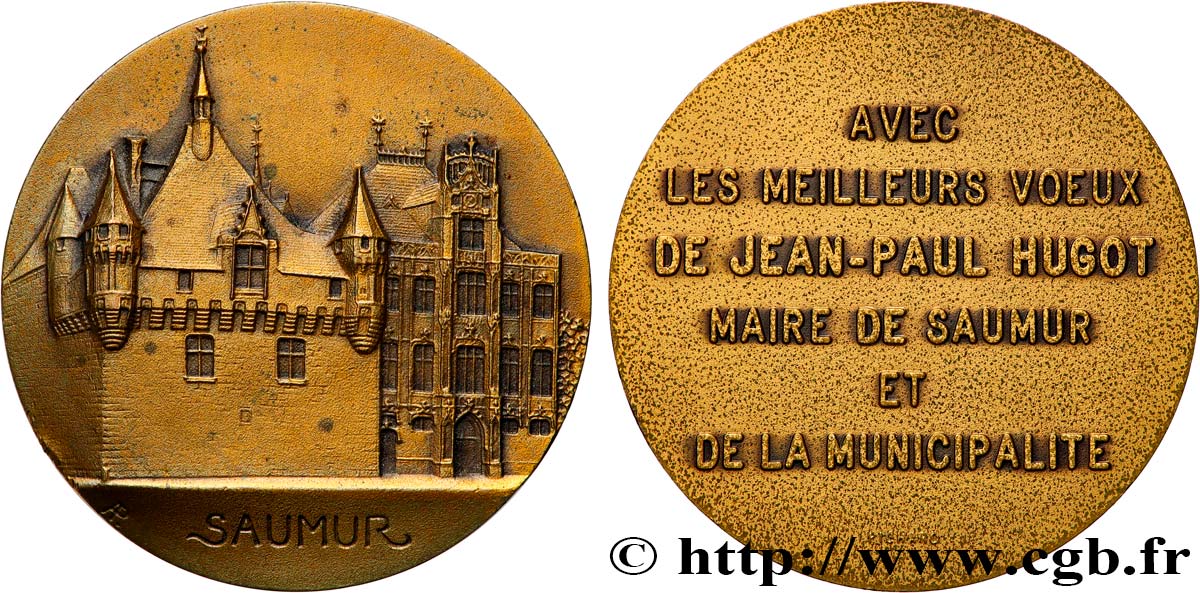 TOWNS AND TOWN HALLS Médaille, Voeux du maire et de la municipalité XF