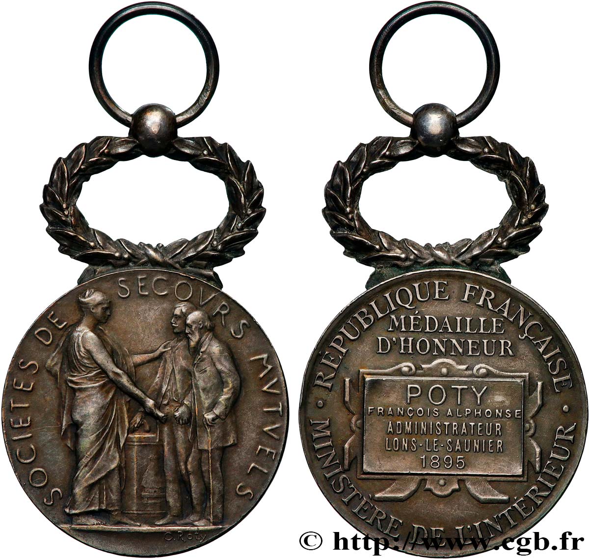 INSURANCES Médaille d’honneur, Société de secours mutuels AU