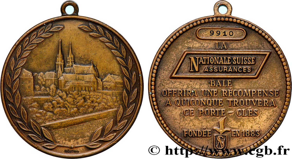 ASSURANCES Médaille, Porte-clés, La Nationale Suisse Assurances TTB