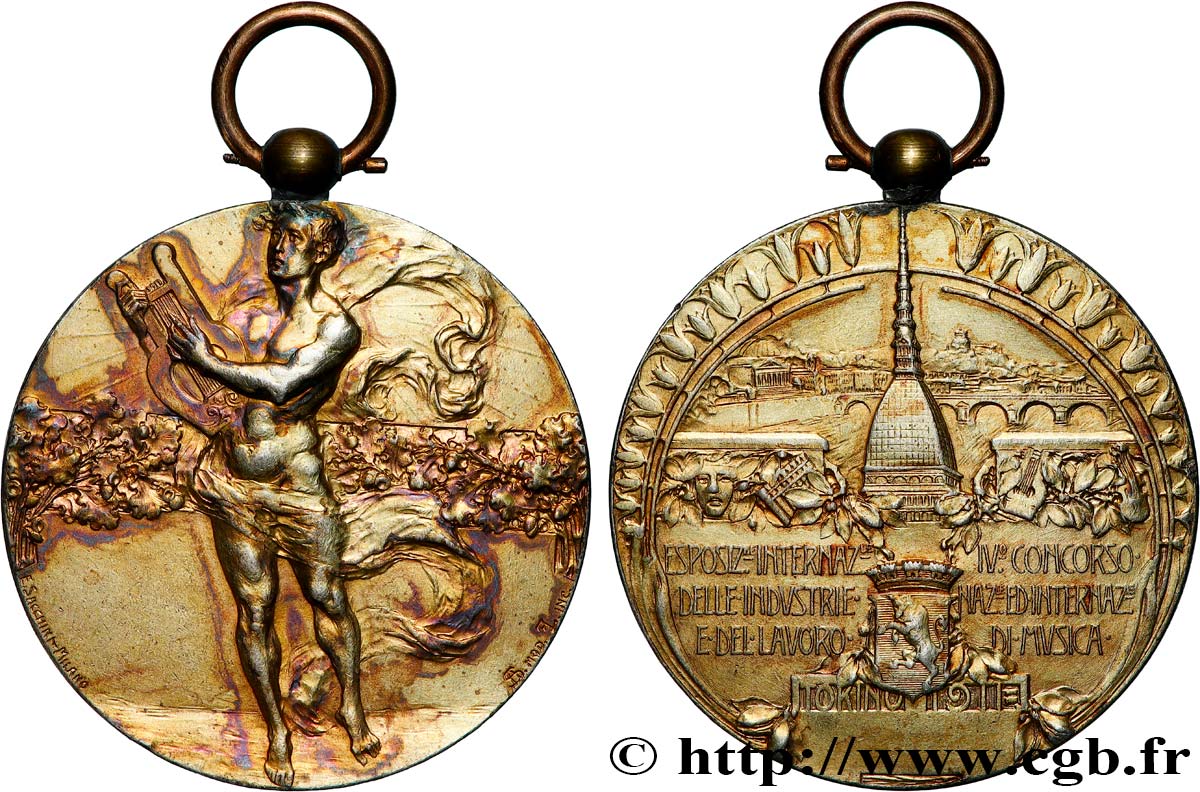 ITALIE - VICTOR EMMANUEL III Médaille, Concours de musique Torino fSS