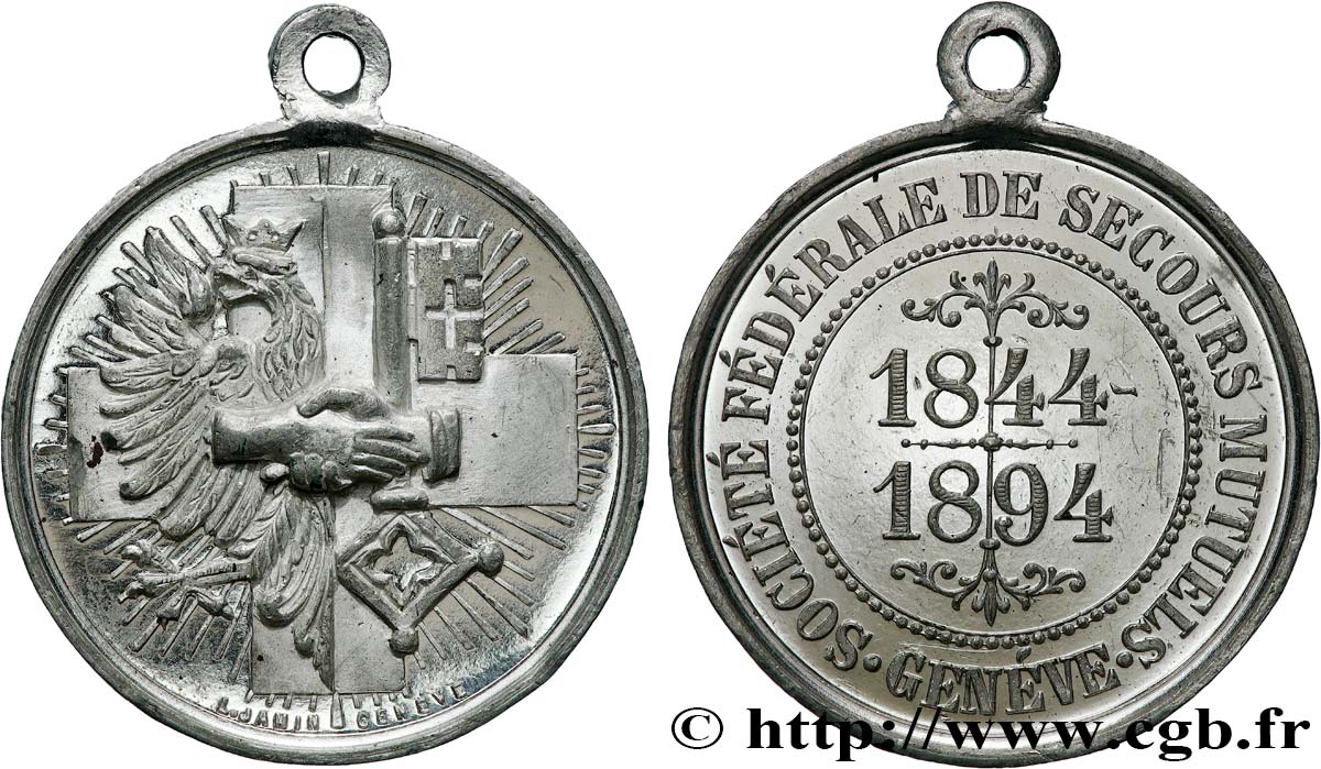 SUISSE Médaille, Société fédérale de secours mutuels AU