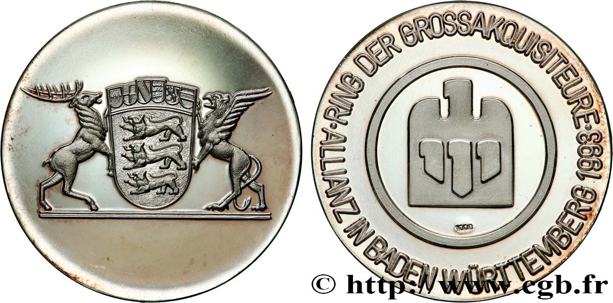 DEUTSCHLAND Médaille, Allianz in Baden Polierte Platte