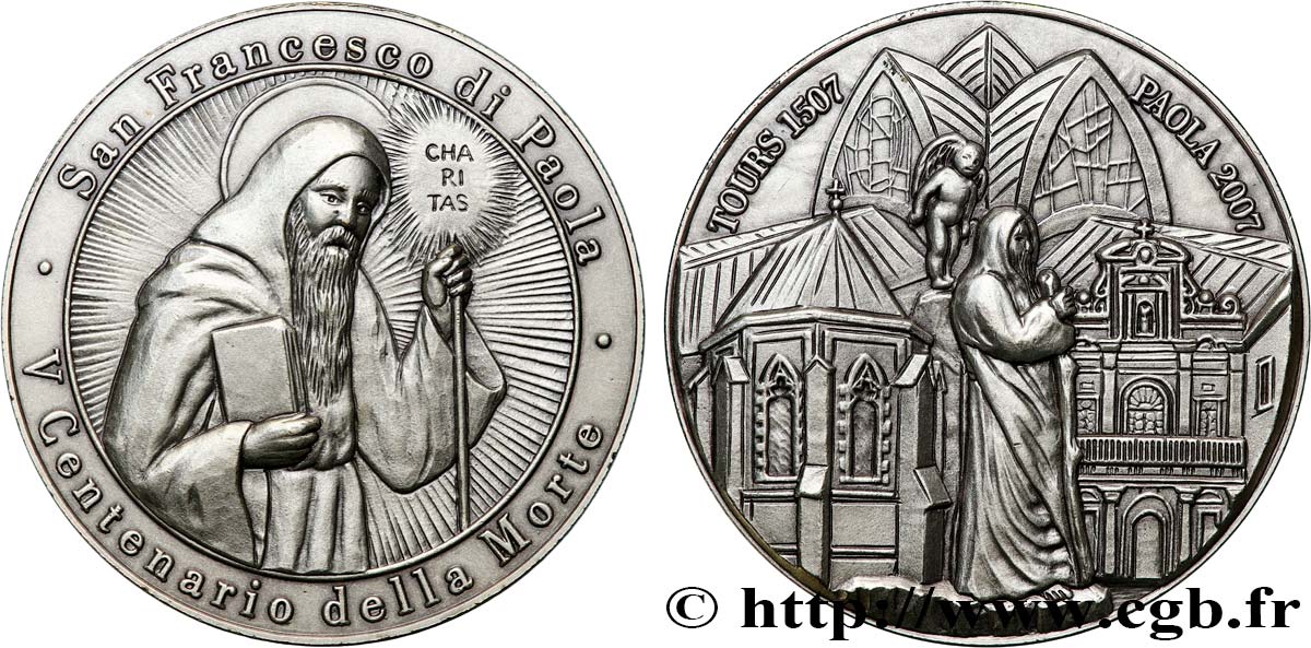 ITALIEN Médaille, San Francesco di Paola, 500 ans de son décès VZ