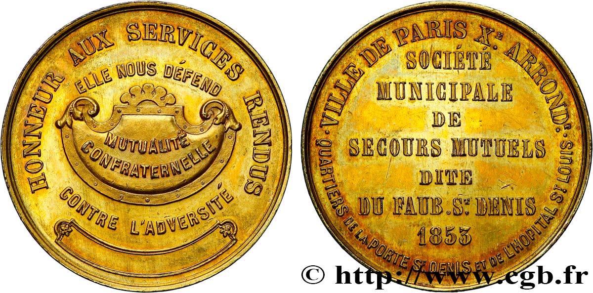 ASSURANCES Médaille, Services rendus, Mutualité confraternelle AU