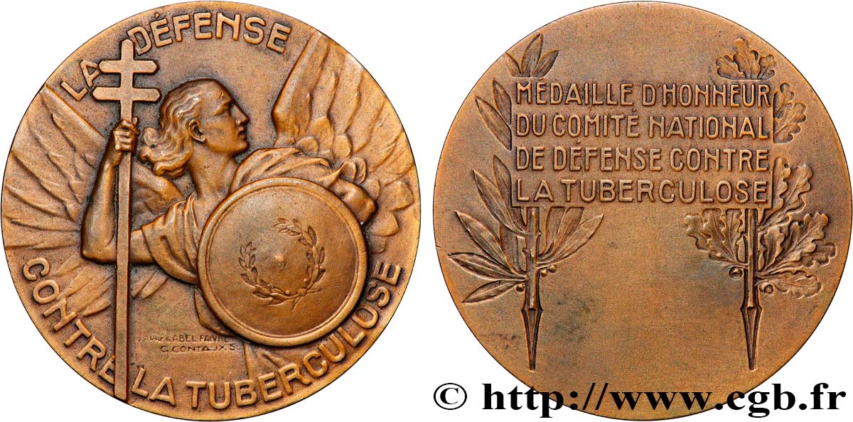 TERCERA REPUBLICA FRANCESA Médaille d’honneur, Comité national de défense contre la Tuberculose MBC