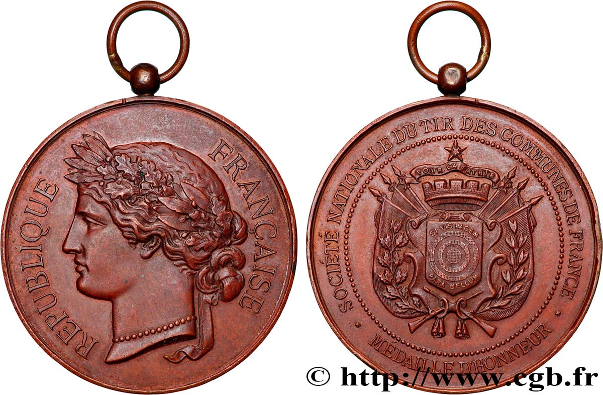 TIR ET ARQUEBUSE Médaille d’honneur, Société Nationale du Tir des communes de France SS