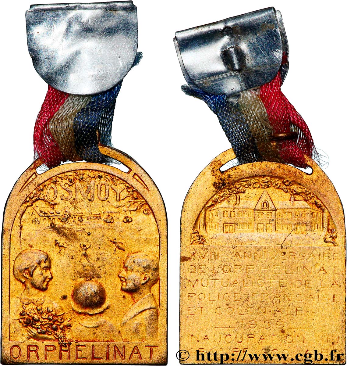 ASSURANCES Médaille, 18e anniversaire de l’orphelinat mutualiste de la police française et coloniale TTB